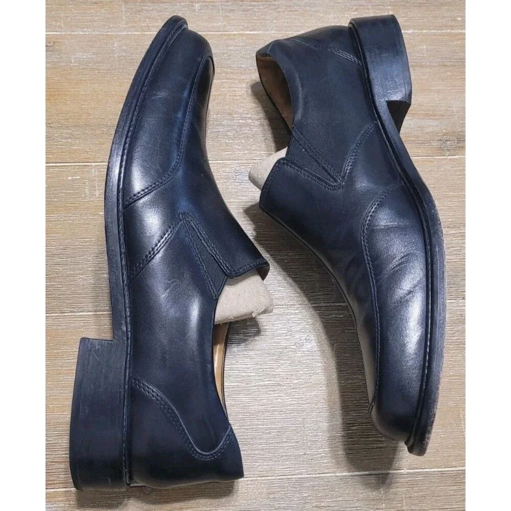 Bostonian Black Leather Slip On Loafer Men's Dress Shoes Size 9 M First Flex